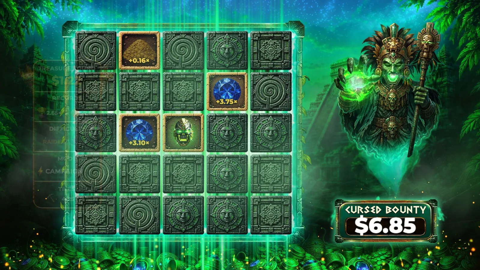 In-game: the green cursed board with a $6.85 cursed bounty